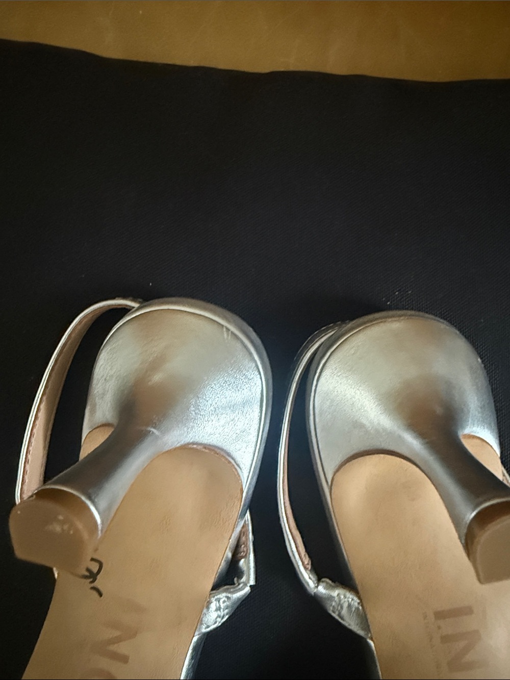 INC International Concepts Silver Rhinestone Pointed Slingback Heels - Picture 5 of 8